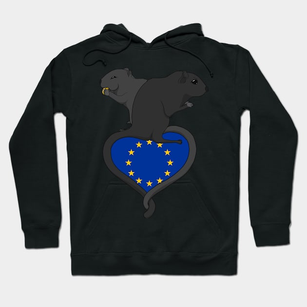 Gerbil European Union (dark) Hoodie by RampArt